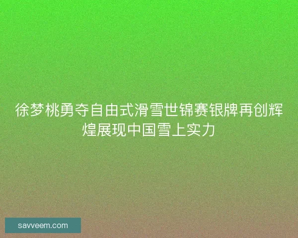 徐梦桃勇夺自由式滑雪世锦赛银牌再创辉煌展现中国雪上实力
